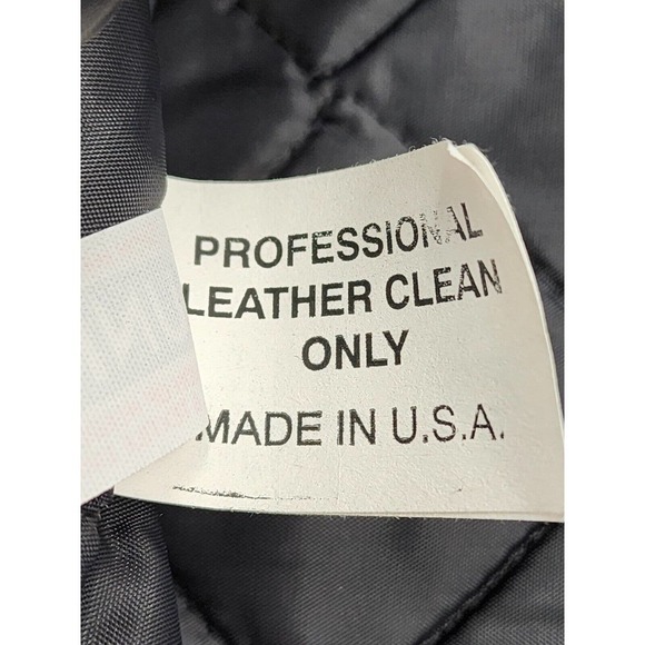 Excelled Promo Crate Embossed Leather Motorcycle Biker Jacket Sz 48 USA VTG 80s - Picture 13 of 16